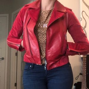 Zac Posen for Target red leather jacket